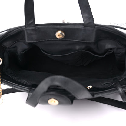 Chanel Calfskin Stitched Large Straight Lines Shopping Tote Black 6 of 18