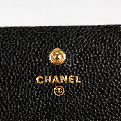 Chanel Caviar Quilted Large Gusset Flap Wallet Black 5 of 8