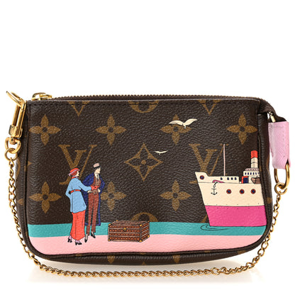 Louis Vuitton Monogram 2016 Christmas Animation Mini Pochette Accessories Rose Ballerine 1 of 7