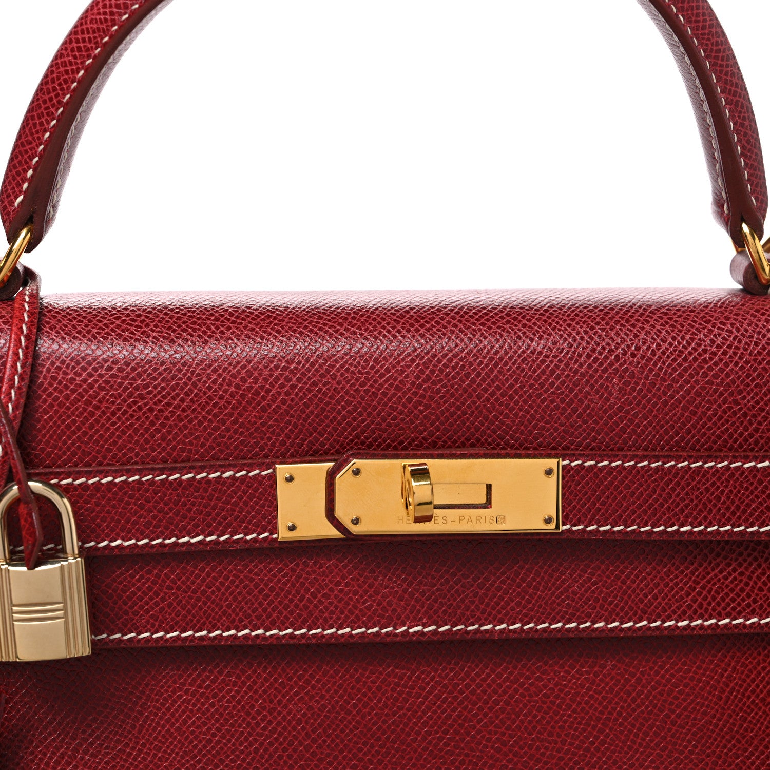 Hermes Courchevel Kelly Sellier 32 Rouge H 8 of 10