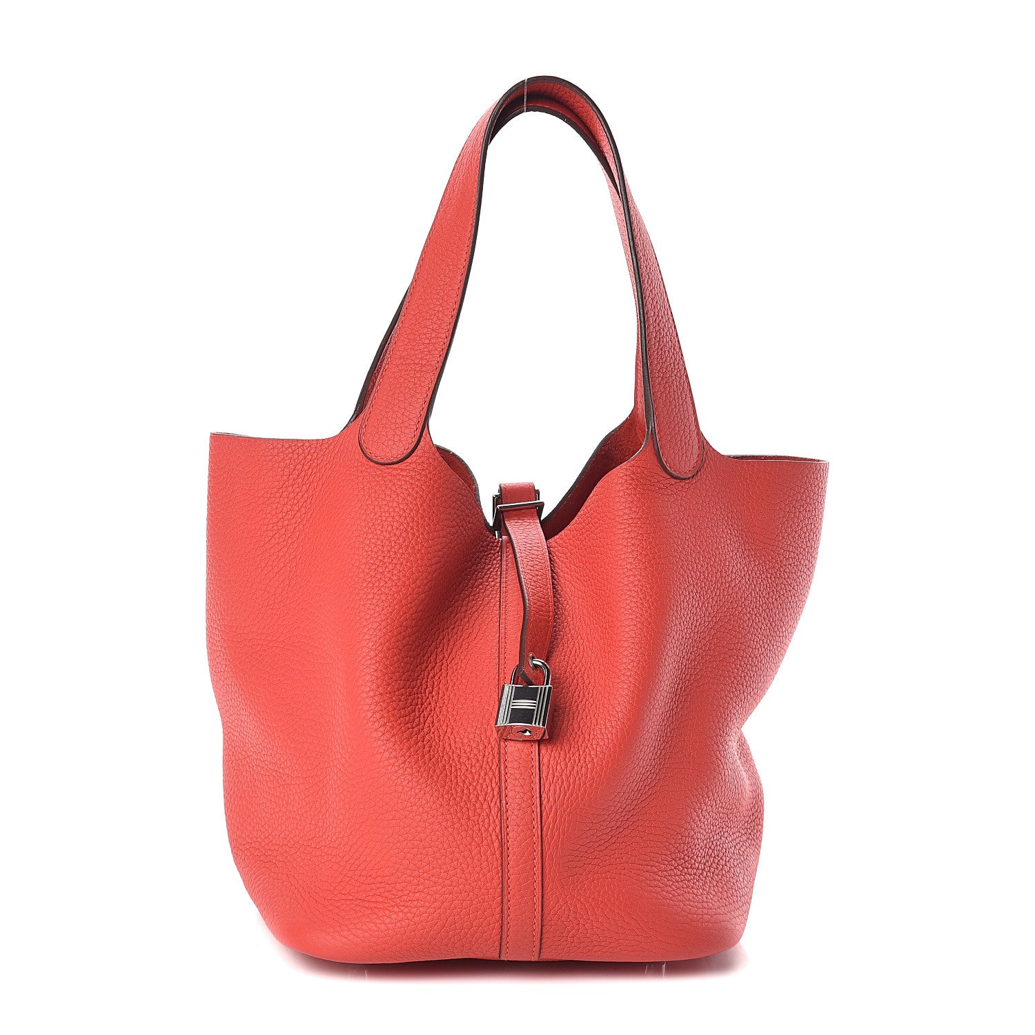 Hermes Taurillon Clemence Picotin Lock 22 MM Rouge Tomate 1 of 9