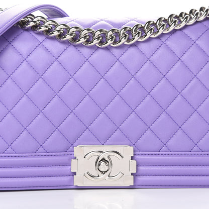 Chanel Calfskin Quilted Medium Boy Flap Purple 8 of 12