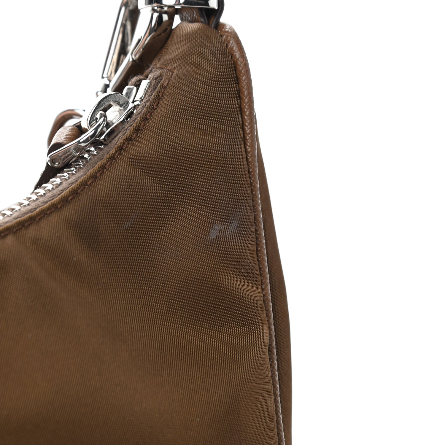 Prada Tessuto Nylon Saffiano Re-Edition 2005 Shoulder Bag Cacao 11 of 11