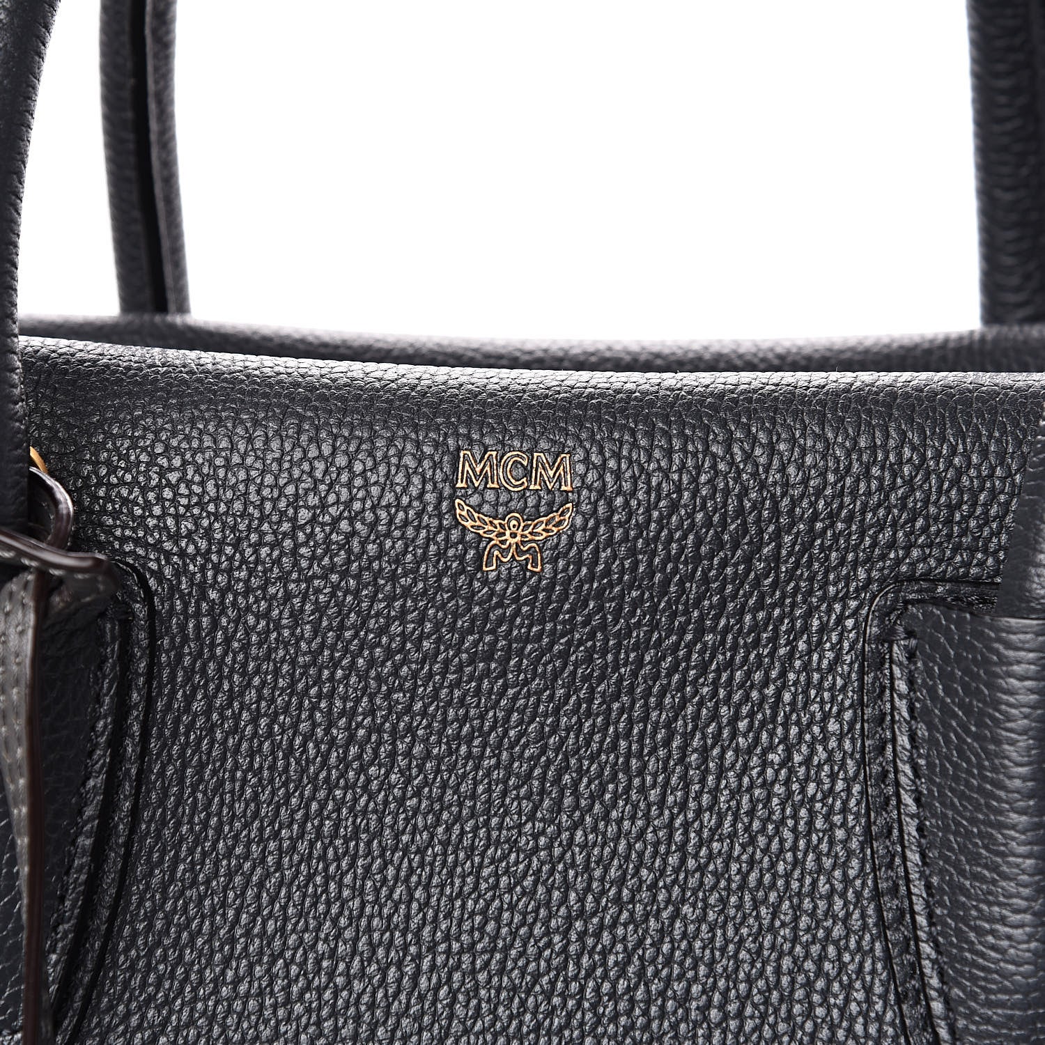 MCM Grained Calfskin Medium Milla Tote Phantom Grey 7 of 15
