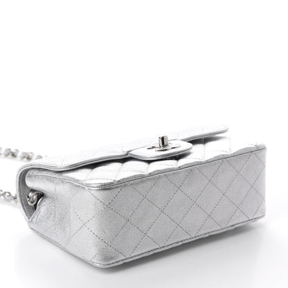 Chanel Metallic Lambskin Quilted Mini Rectangular Flap Silver 4 of 10