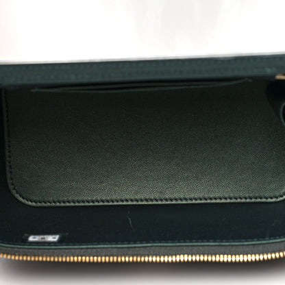 Chanel Iridescent Lambskin Quilted Small Top Handle Vanity Case With Chain Dark Green 5 of 11