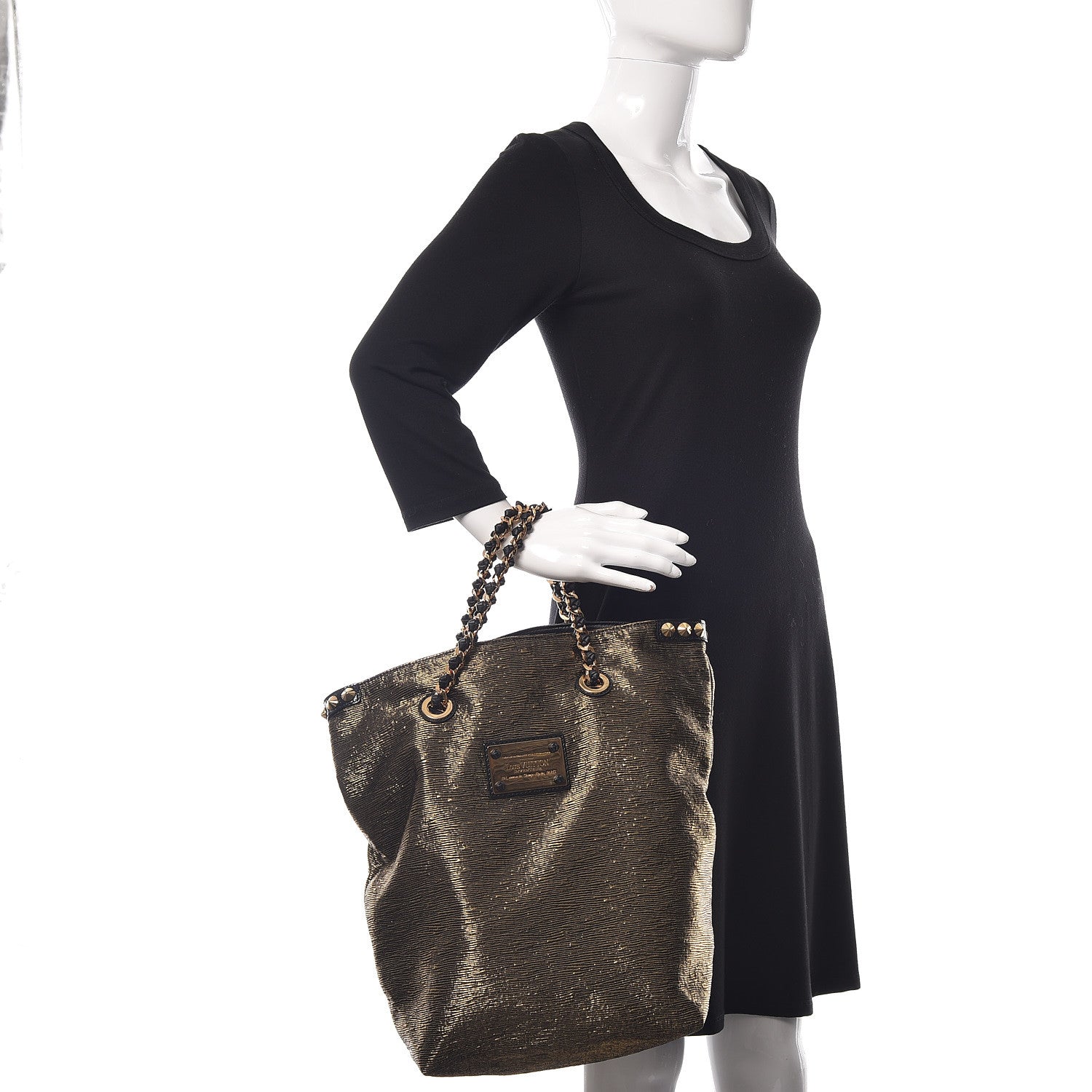 Louis Vuitton Metallic Jacquard Double Jeu Tote Gold 2 of 10