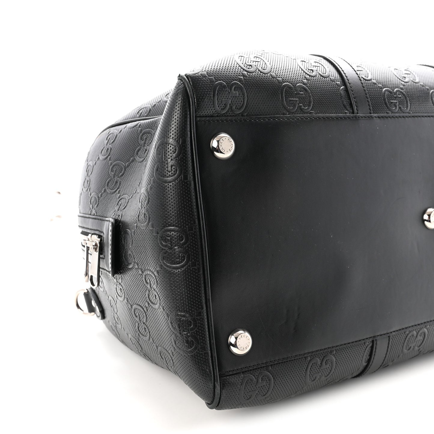 Calfskin GG Tennis Embossed Duffle Bag Black