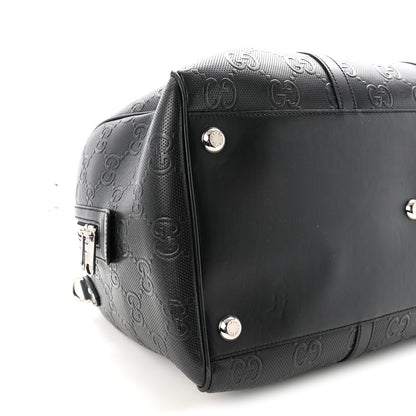Gucci Calfskin GG Tennis Embossed Duffle Bag Black 8 of 9