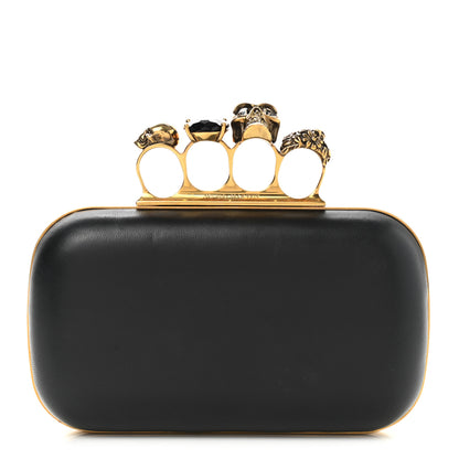 Alexander McQueen Nappa Skull Knuckle Duster Box Clutch Black 1 of 7