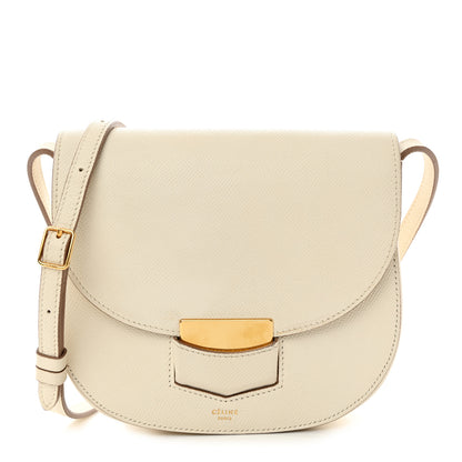 Celine Grained Calfskin Small Trotteur White 1 of 12