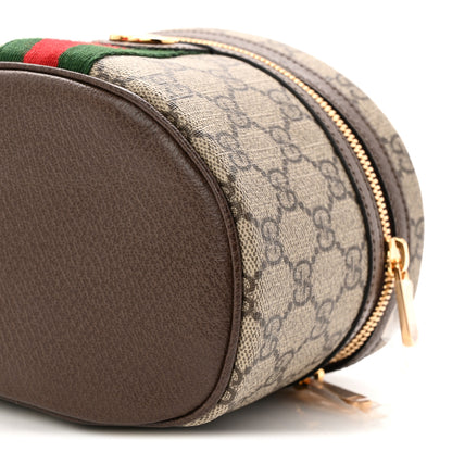 Gucci GG Supreme Monogram Textured Calfskin Web Ophidia Vanity Cosmetic Case Beige Ebony New Acero 10 of 11