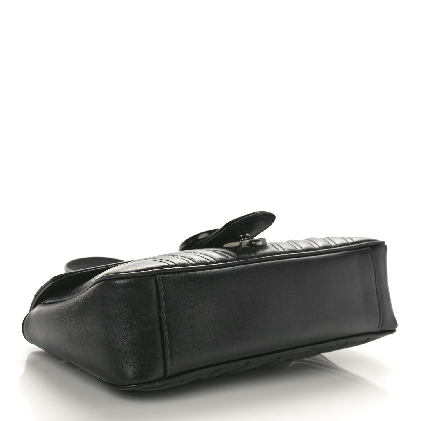 Calfskin Matelasse Monochrome Small GG Marmont Shoulder Bag Black