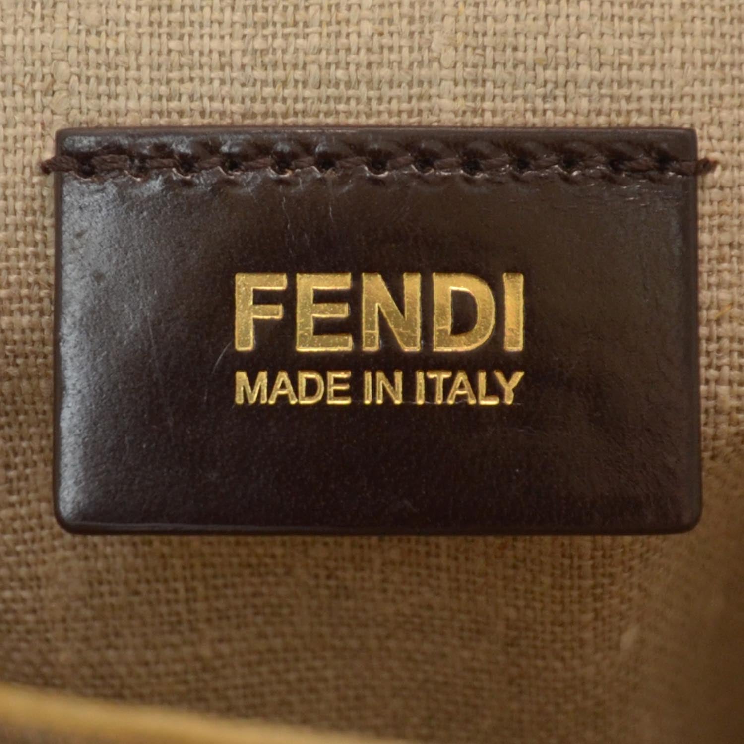 Fendi Pequin Cuoio Vegetale Large Hobo Tobacco Rosso Black 5 of 7