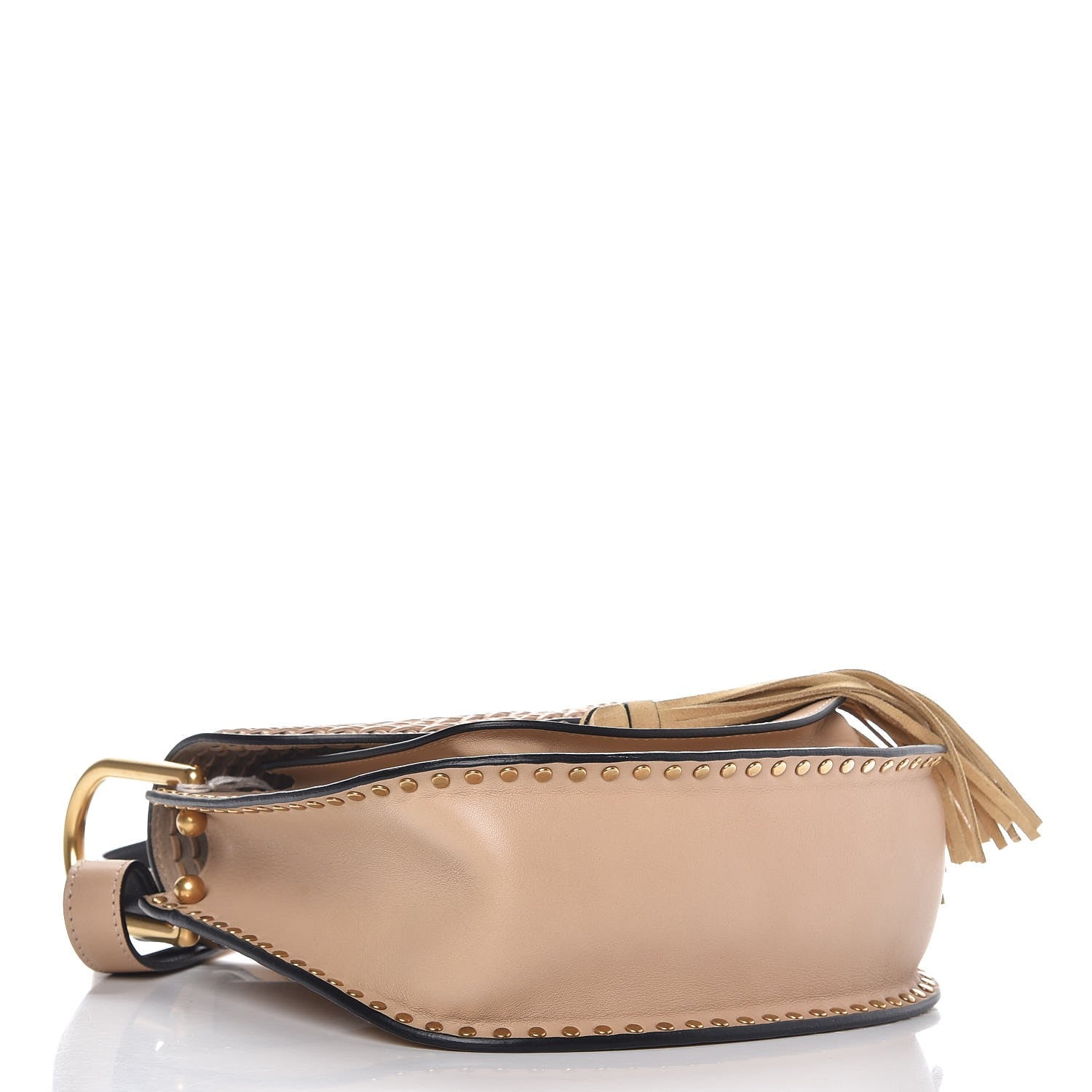 Chloe Calfskin Braided Small Hudson Shoulder Bag Pearl Beige 4 of 7
