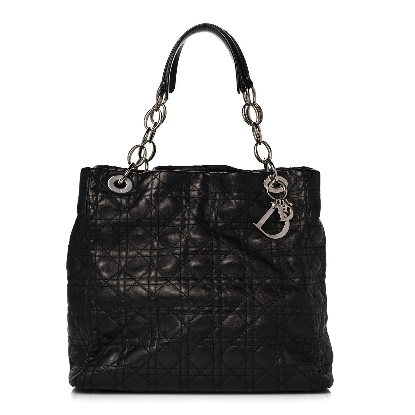 Lambskin Cannage Large Dior Soft Shopping Tote Black