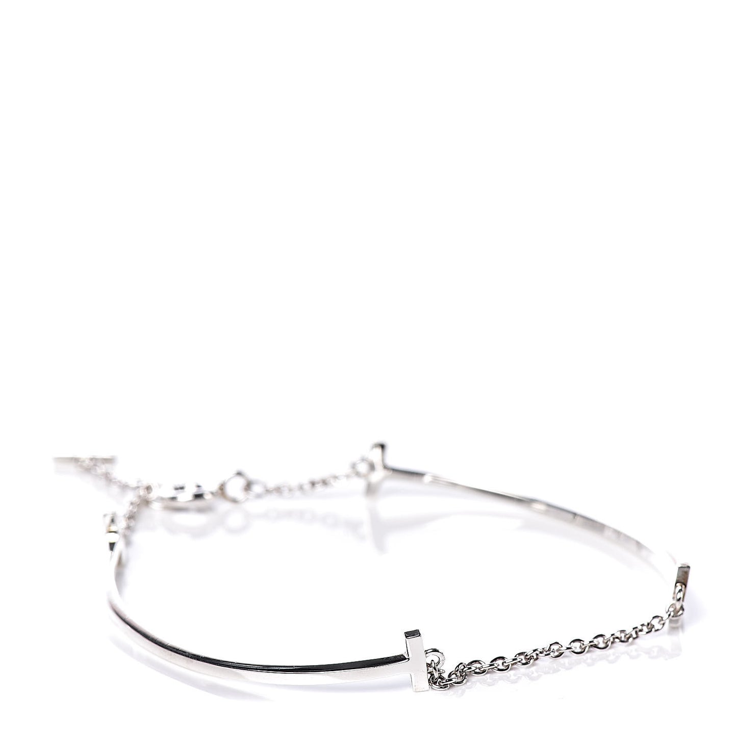 Sterling Silver Double T Smile Bracelet