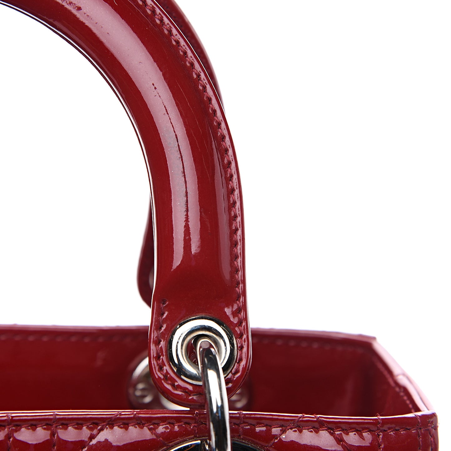 Patent Cannage Medium Lady Dior Red