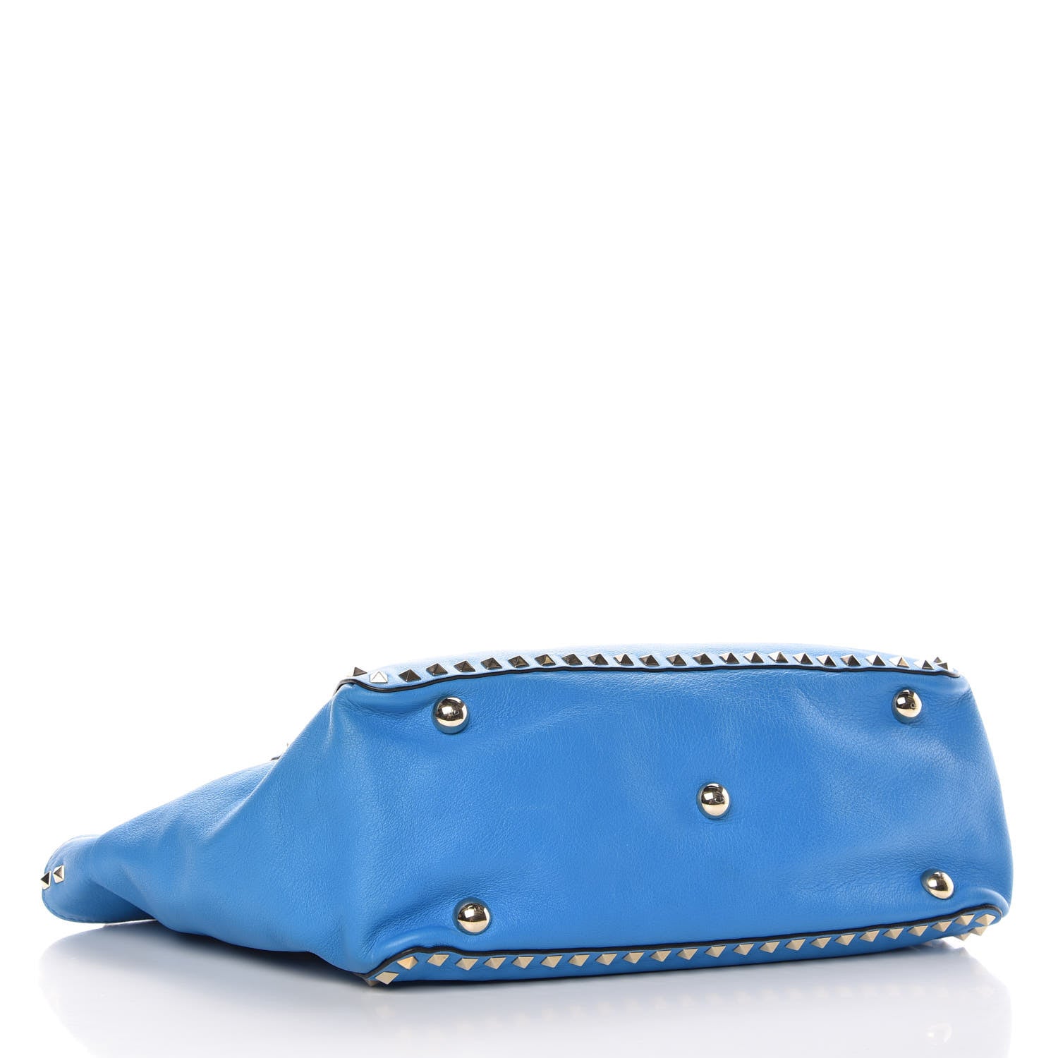 Valentino Garavani Vitello Medium Rockstud Tote Blue Fluo 4 of 11