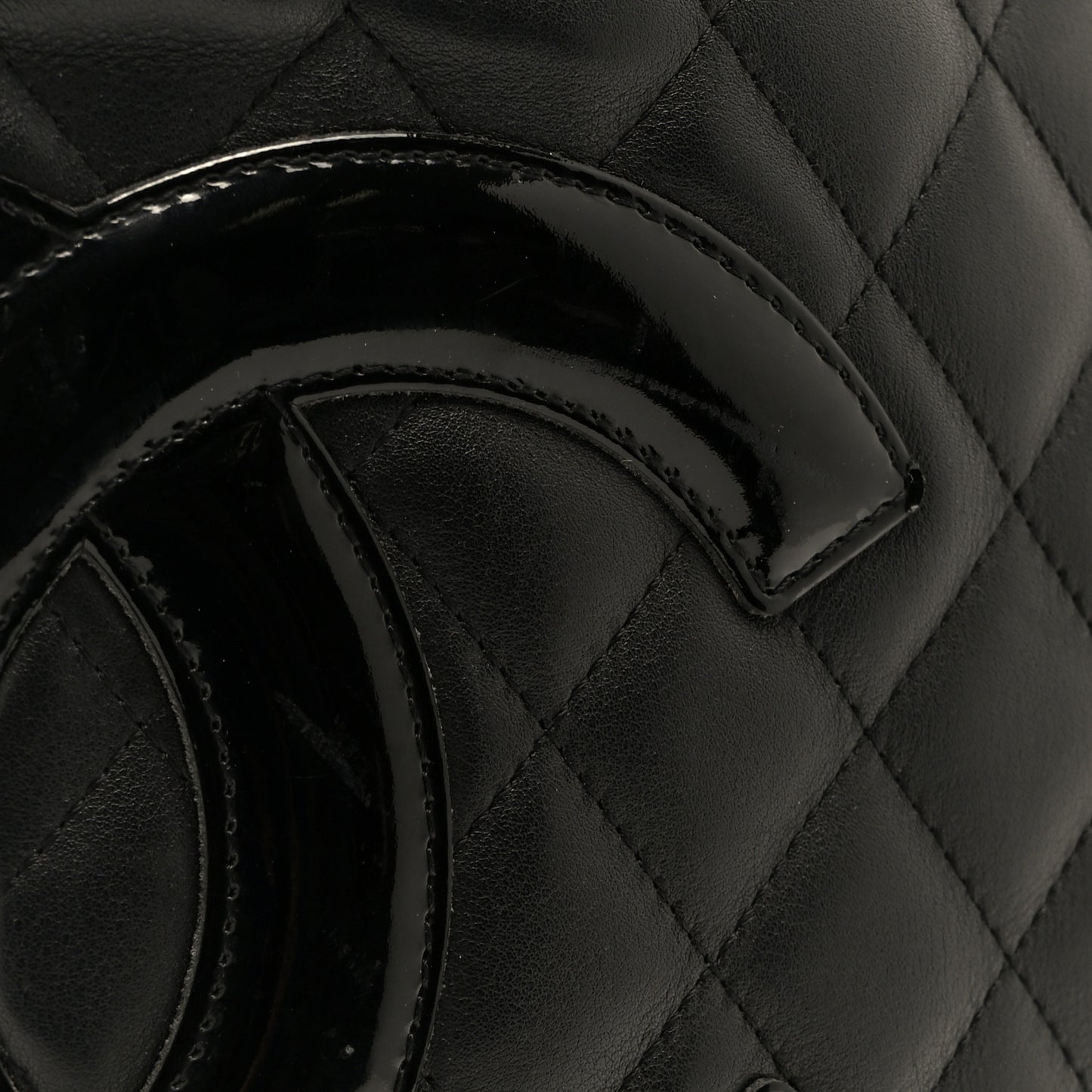 Calfskin Quilted Medium Cambon Messenger Black