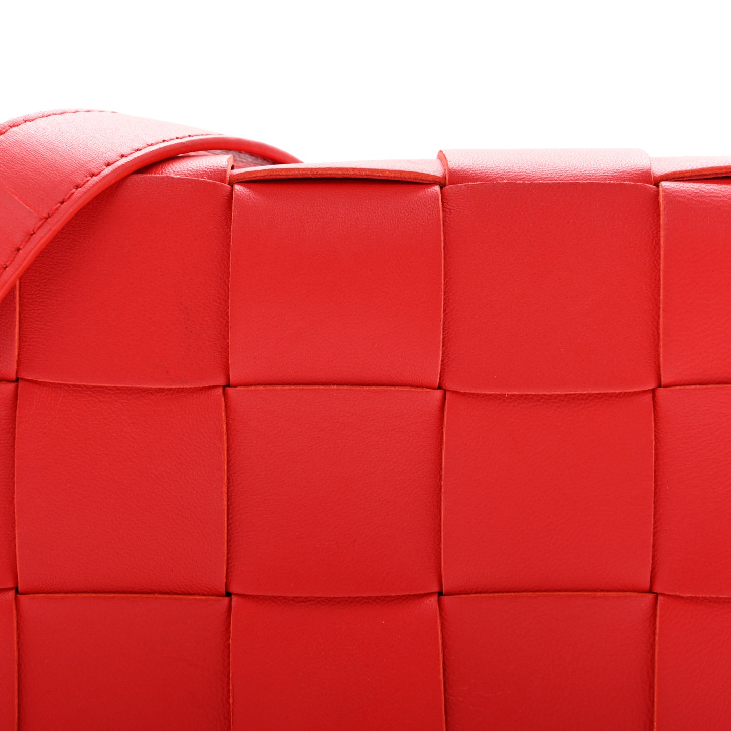 Lambskin Maxi Intrecciato Small Cassette Crossbody Bag Redstone