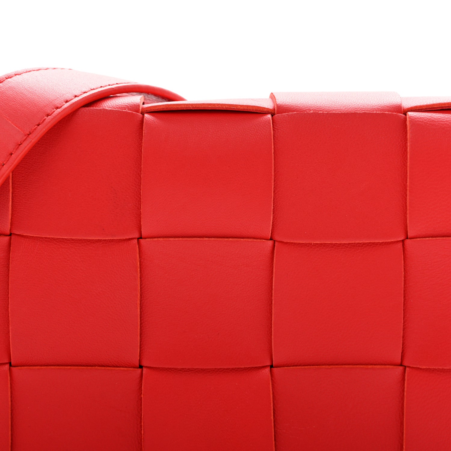Bottega Veneta Lambskin Maxi Intrecciato Small Cassette Crossbody Bag Redstone 7 of 12