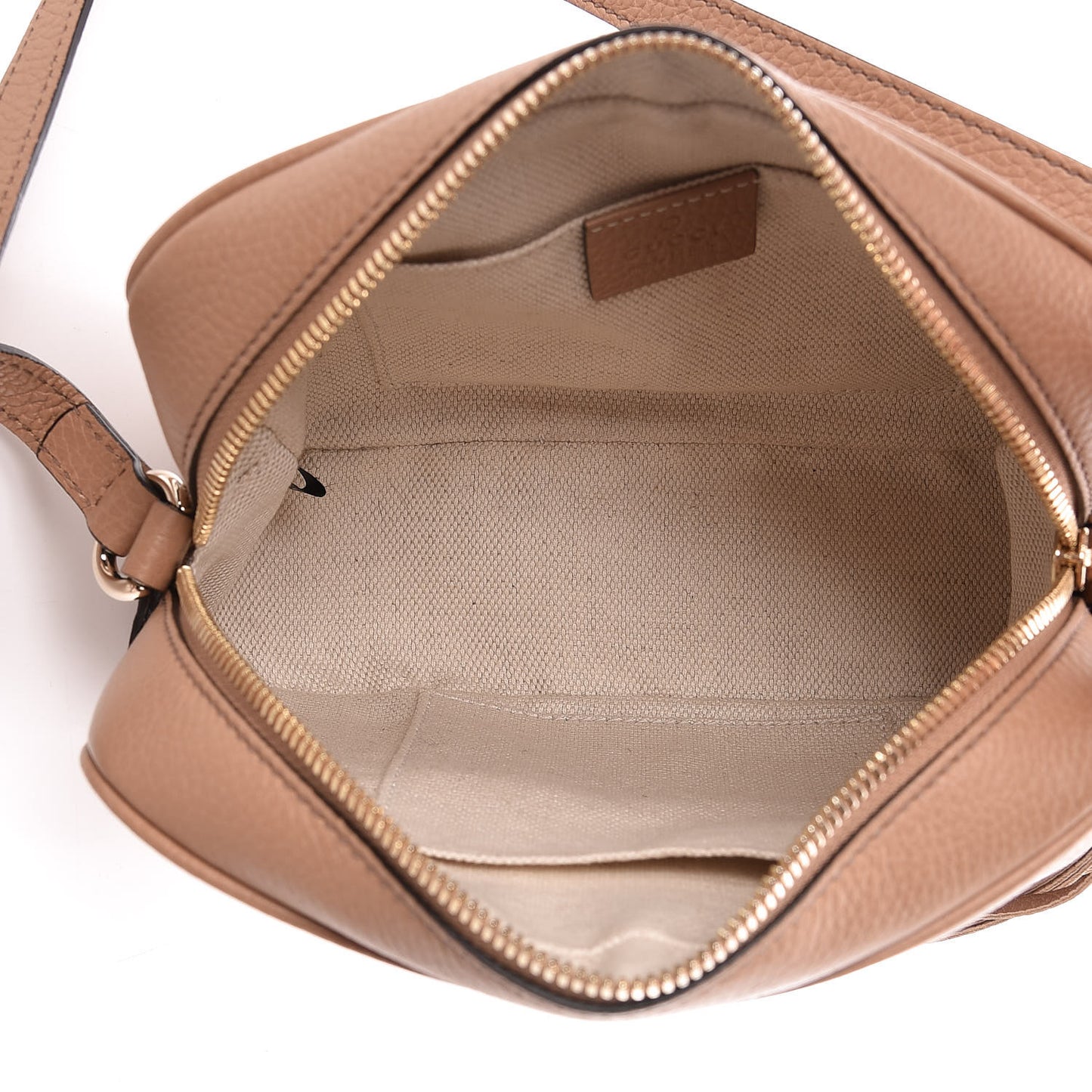 Pebbled Calfskin Small Soho Disco Bag Rose Beige