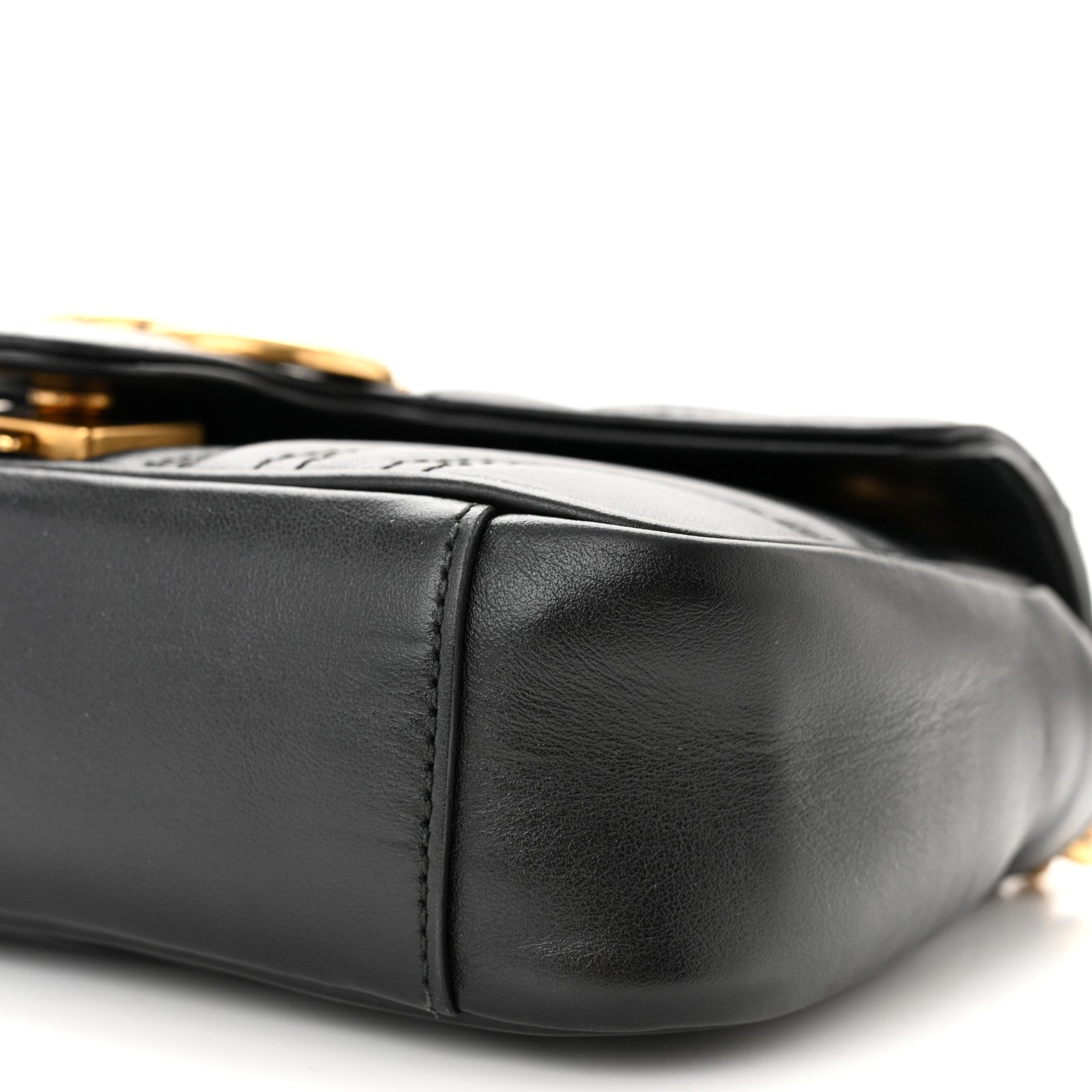 Gucci Calfskin Matelasse Mini GG Marmont Shoulder Bag Black 10 of 11