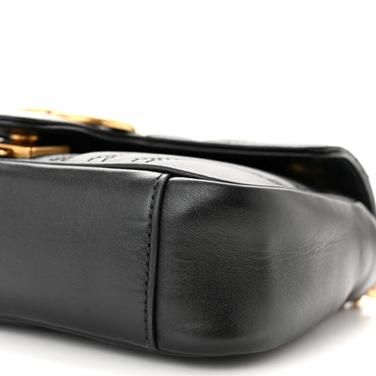 Gucci Calfskin Matelasse Mini GG Marmont Shoulder Bag Black 10 of 11