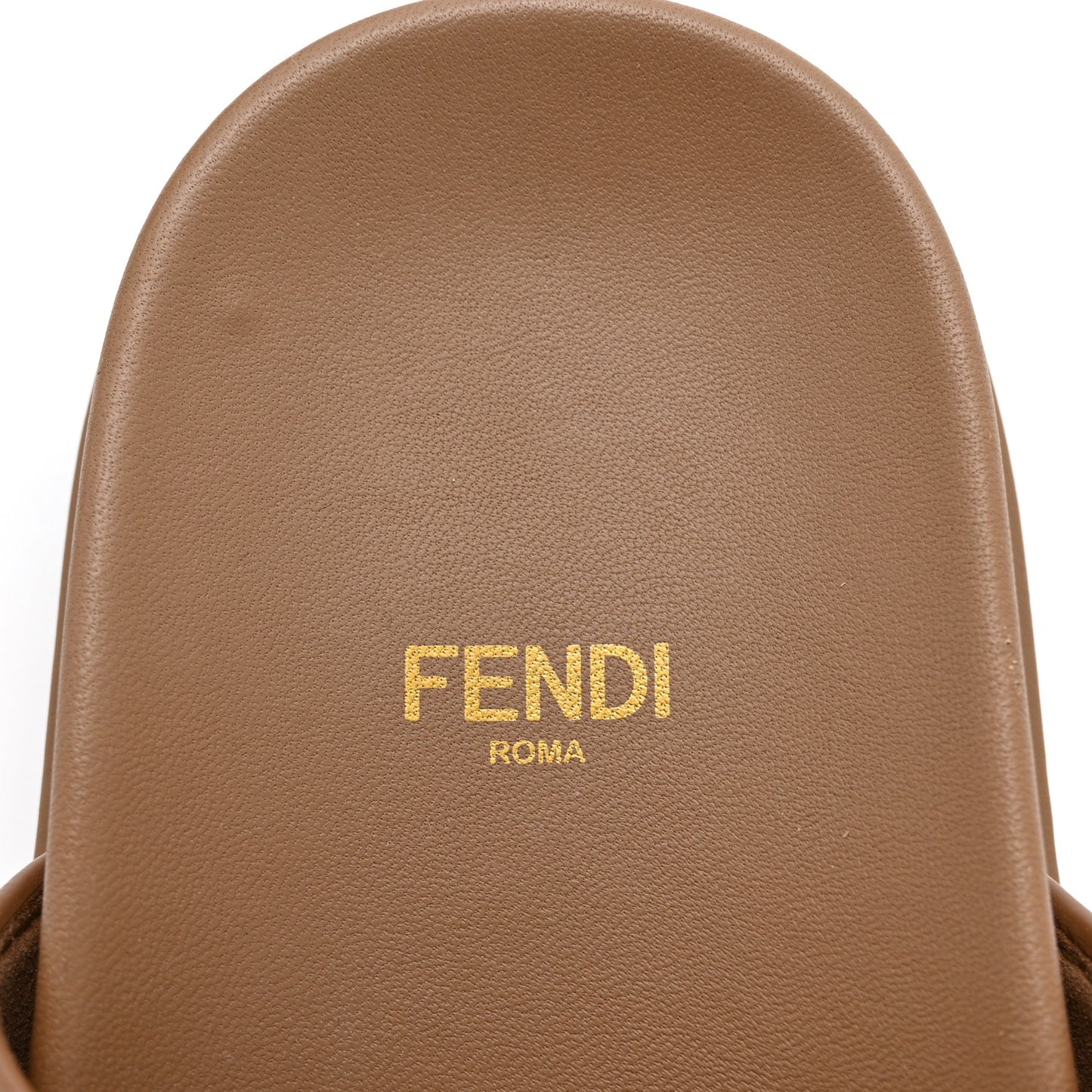 Fabric Jacquard Nappa FF Womens Fendi Feel Buckled Slide Sandals 37.5 Tobacco Black Miele Scuro