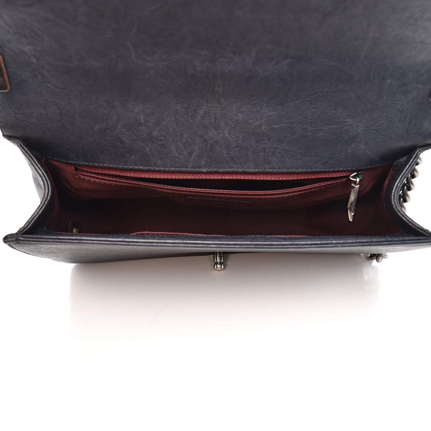 Chanel Crumpled Lambskin New Medium Studded Boy Flap Navy 5 of 10
