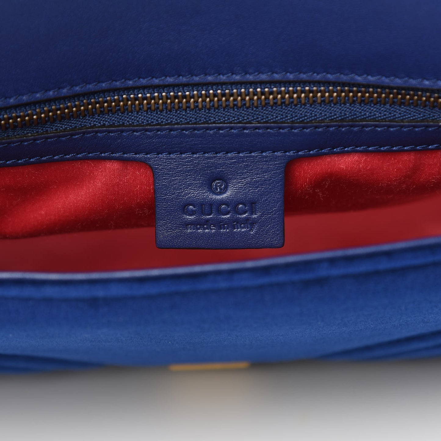 Velvet Matelasse Medium GG Marmont Shoulder Bag Cobalt Blue