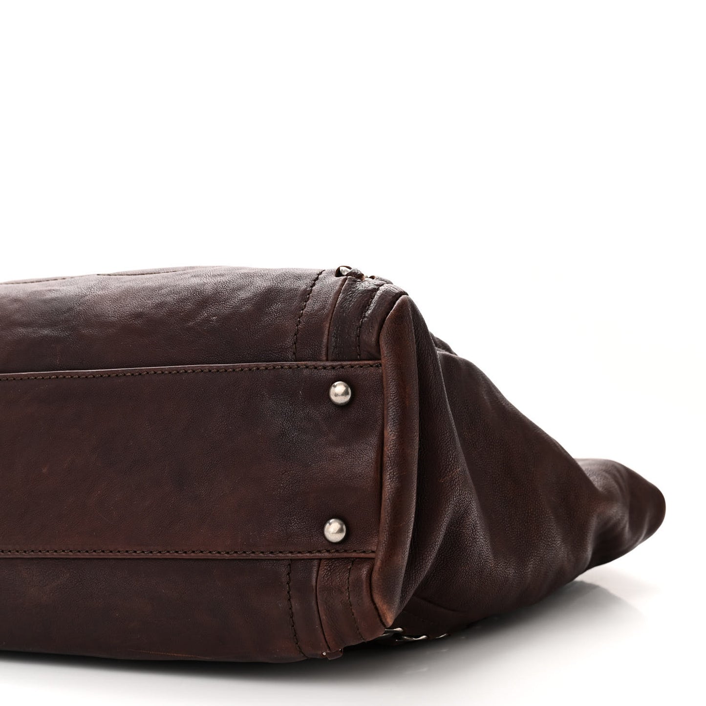 Glazed Calfskin Modern Chain Tote Burgundy