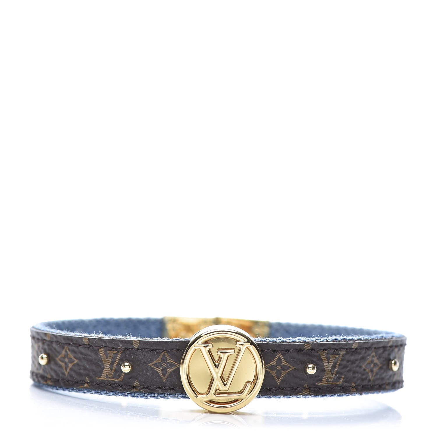 Louis Vuitton Monogram LV Circle Reversible Bracelet 17 Denim 4 of 9