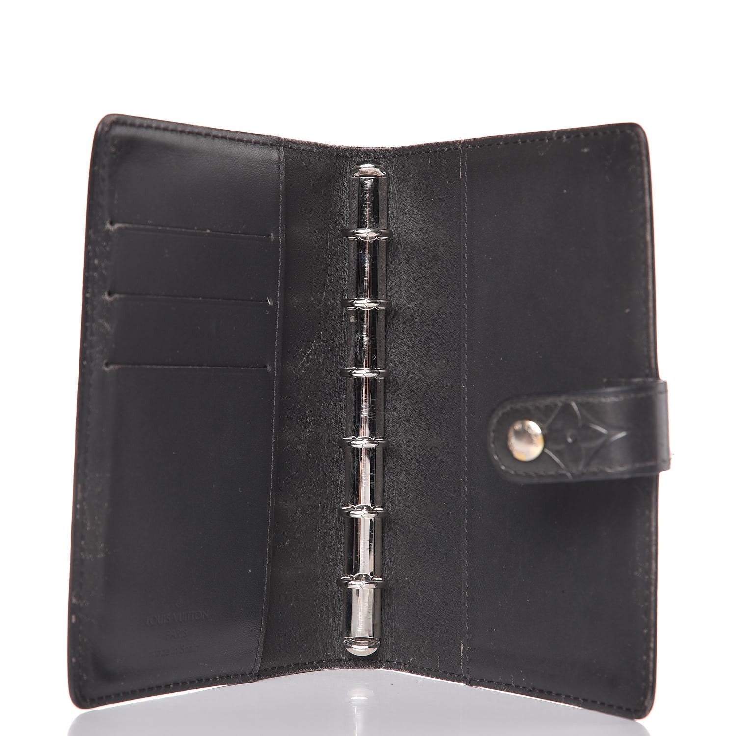 Louis Vuitton Mat Monogram Small Ring Agenda Cover Black 5 of 11