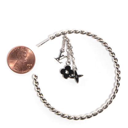 Louis Vuitton Sweet Monogram Creole Hoop Earrings Black 2 of 4