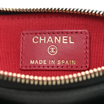 Chanel Lambskin Quilted Chanel 19 Zip Card Holder Wallet Black 6 of 9