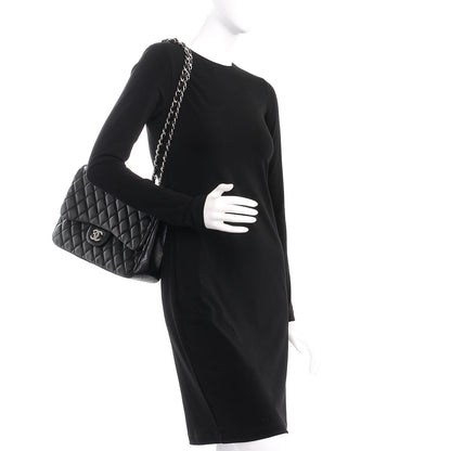 Chanel Lambskin Quilted Jumbo Single Flap Black 3 of 10