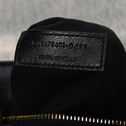 Saint Laurent Denim Y Quilted Monogram Toy Loulou Crossbody Bag Grey 7 of 10