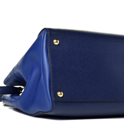 Fendi Vitello Elite Regular 2Jours Tote Blue 9 of 11