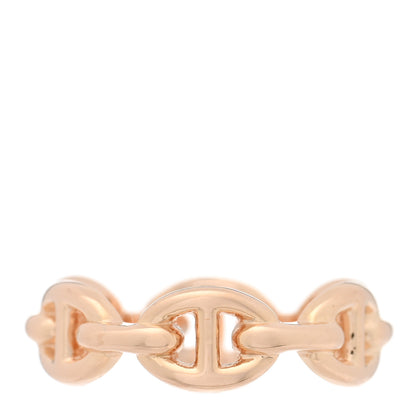 Hermes 18K Rose Gold PM Chaine d'Ancre Enchainee Ring 52 6 3 of 5