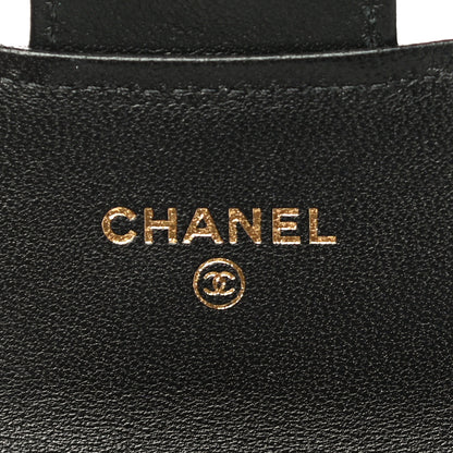 Chanel Lambskin Quilted Flap Card Holder Wallet Black 6 of 10