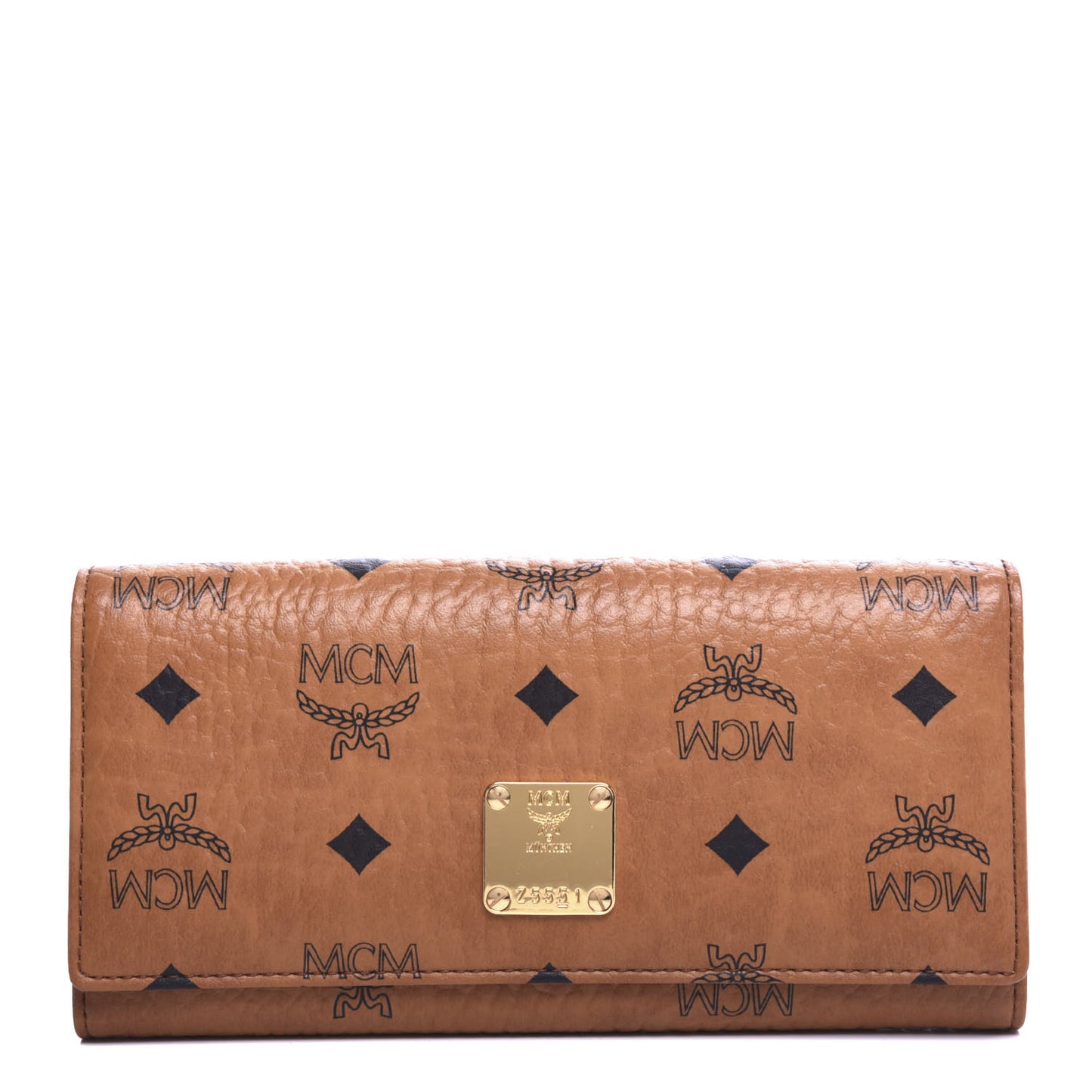 Visetos Heritage Large Trifold Flap Wallet Cognac