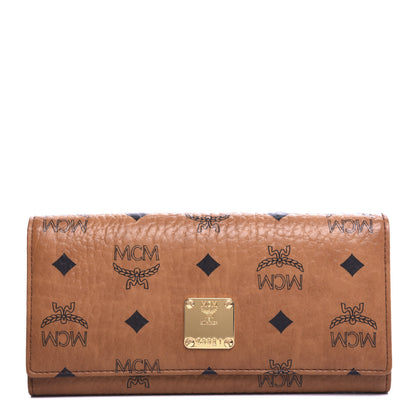 MCM Visetos Heritage Large Trifold Flap Wallet Cognac 1 of 6