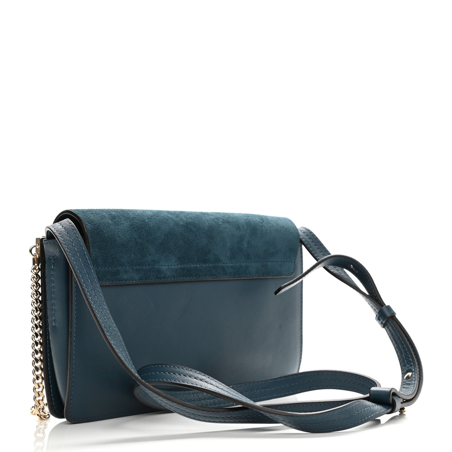 Chloe Suede Calfskin Small Faye Shoulder Bag Majolica Blue 4 of 20