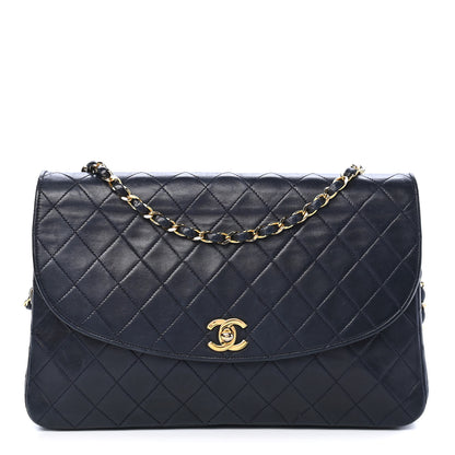 Chanel Lambskin Quilted Medium Single Flap Navy 1 of 8