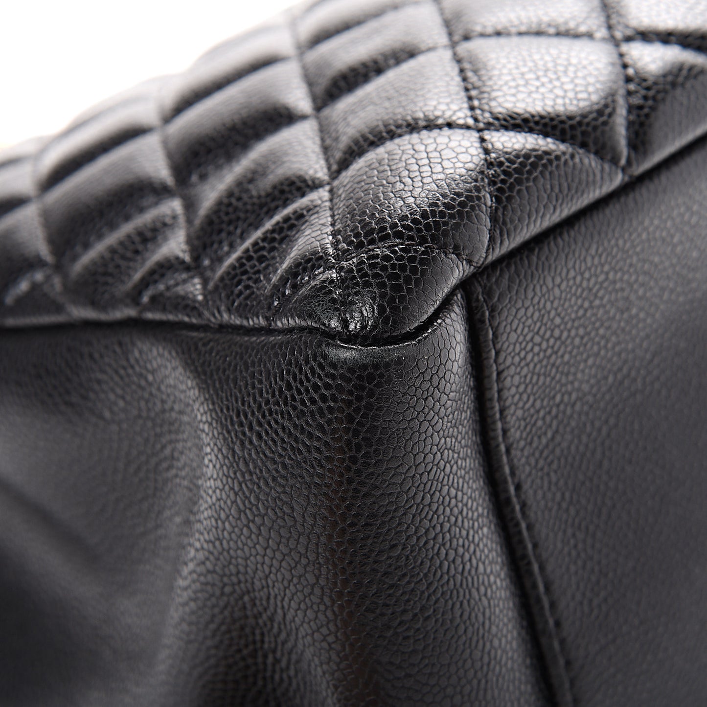 Caviar Quilted Grand Shopping Tote GST Black