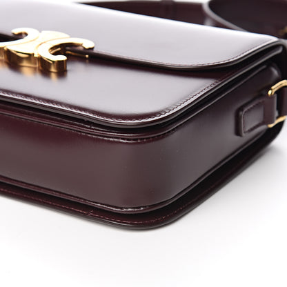 Celine Shiny Calfskin Medium Triomphe Burgundy 10 of 11