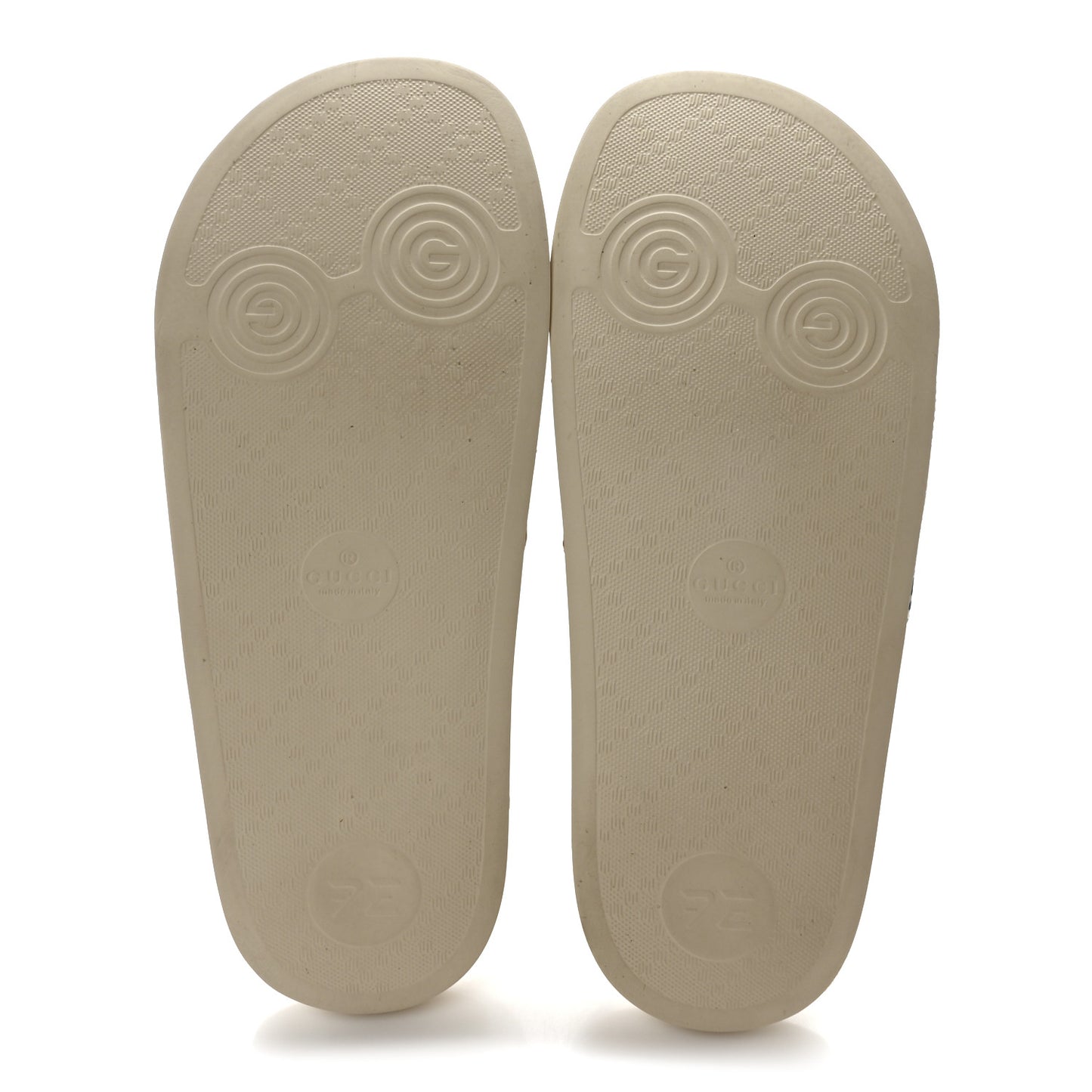 X KEN SCOTT Rubber Infinity Giardino d Apri Interlocking G Womens Pool Slide Sandals 37 Ivory Pink Wild Rose