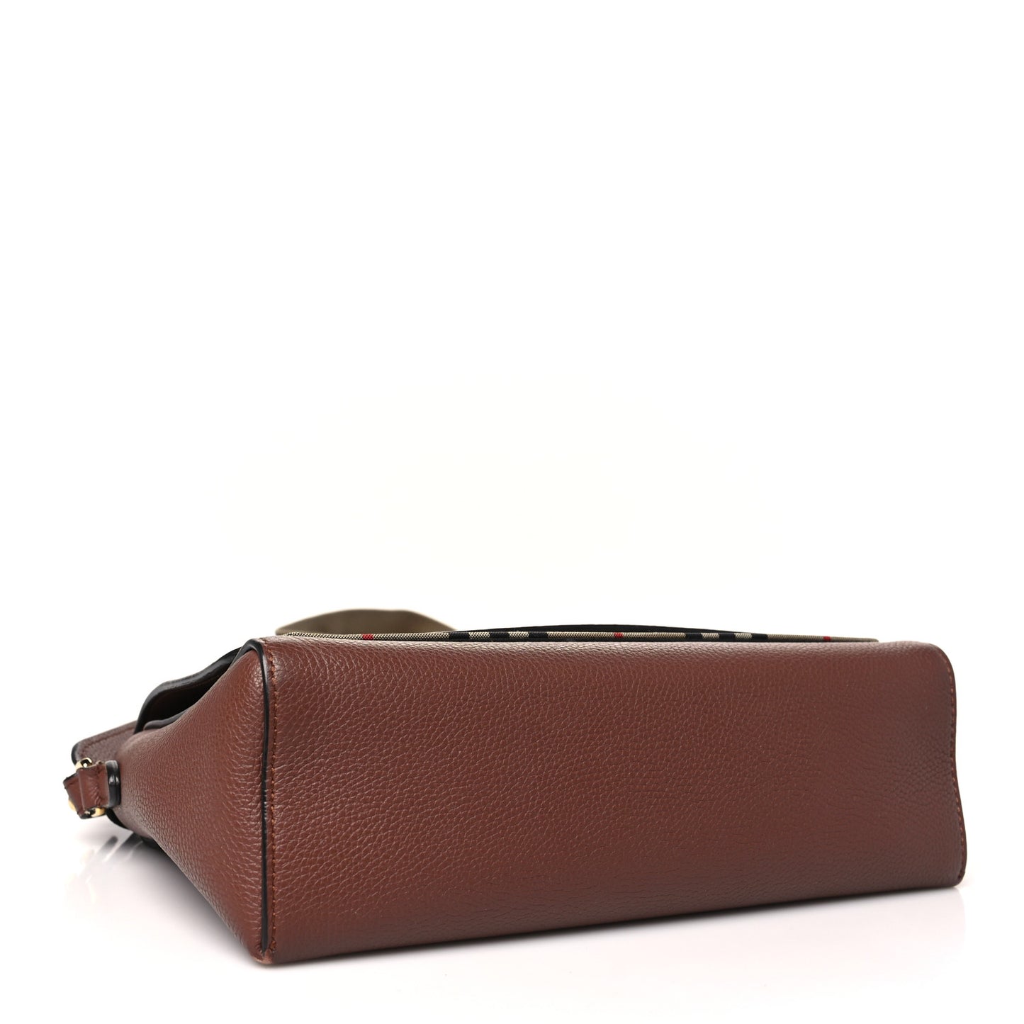 Grainy Calfskin Vintage Check Note Crossbody Bag Malt Brown